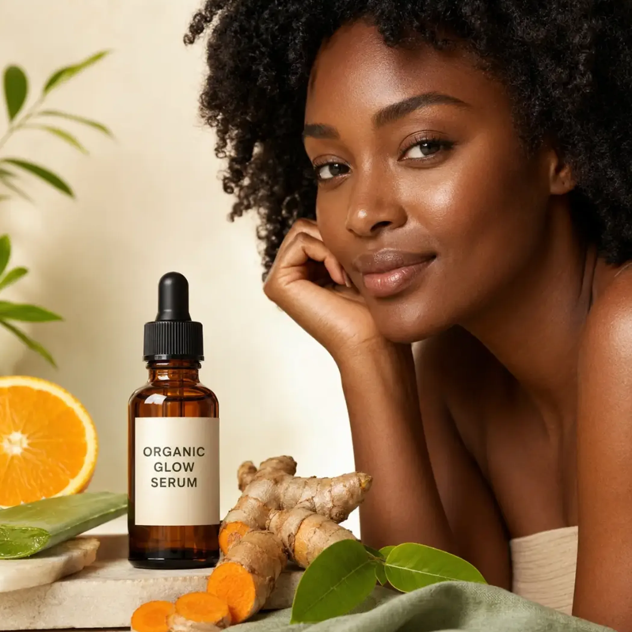 luxury organic beauty products on display