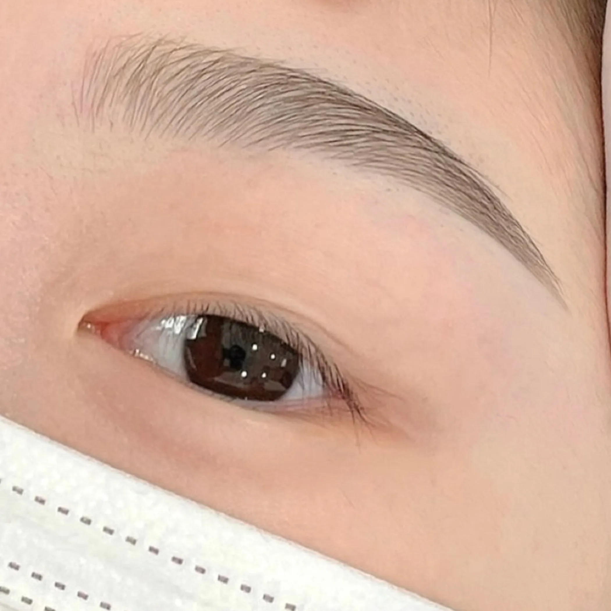 eyebrow immediately after treatment